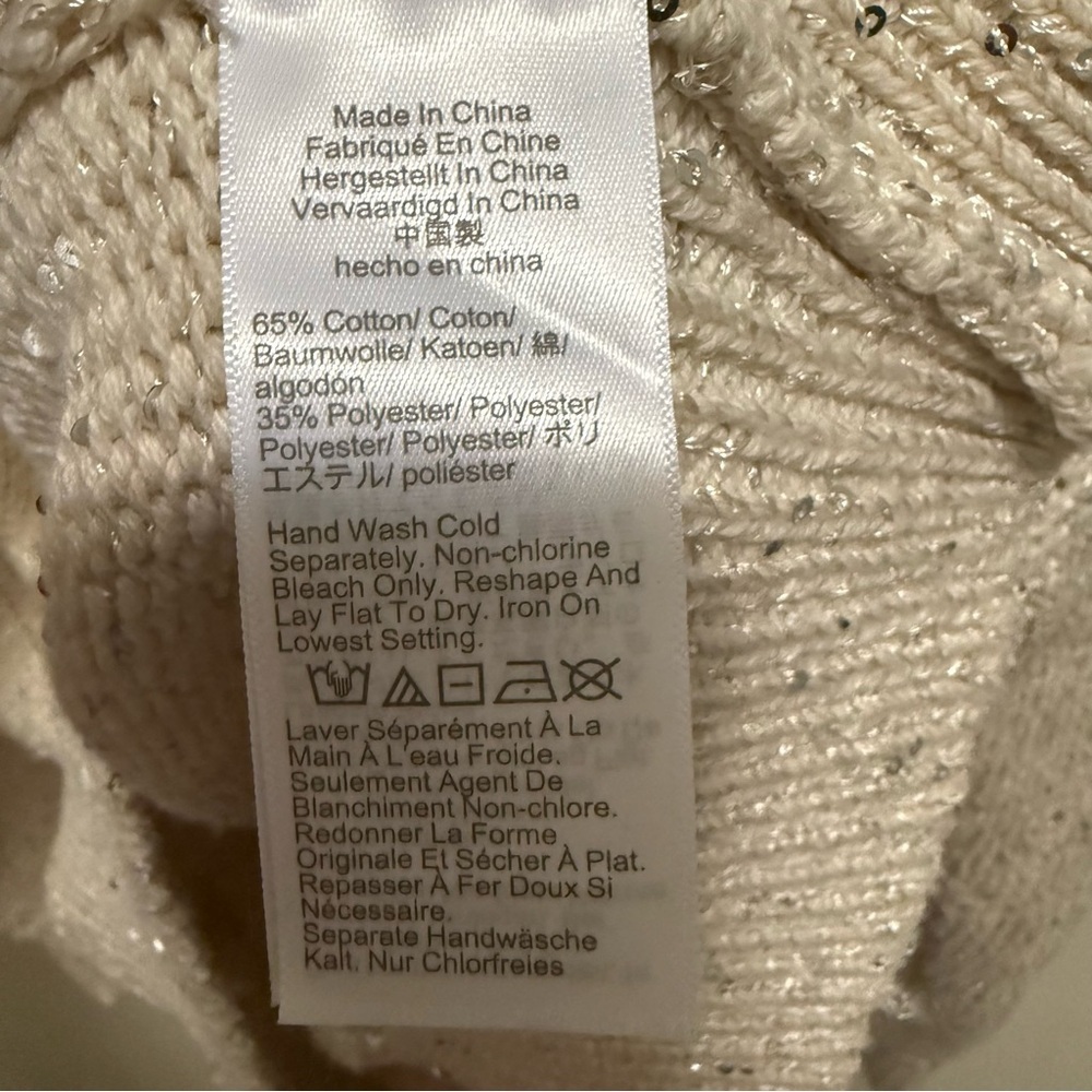 J.Crew Natural Sequin Polo Pullover Sweater XL - Picture 9 of 10